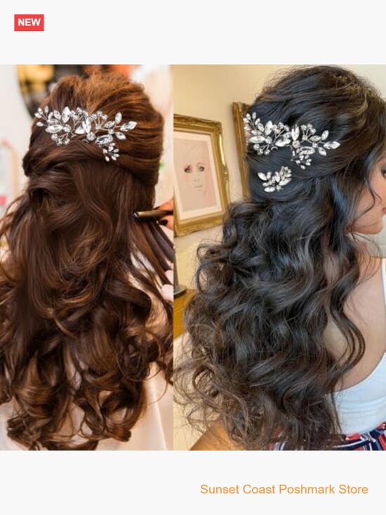 10 Crystal Hair Pins Rhinestone Bridal Hair Piece Wedding  display picture 2